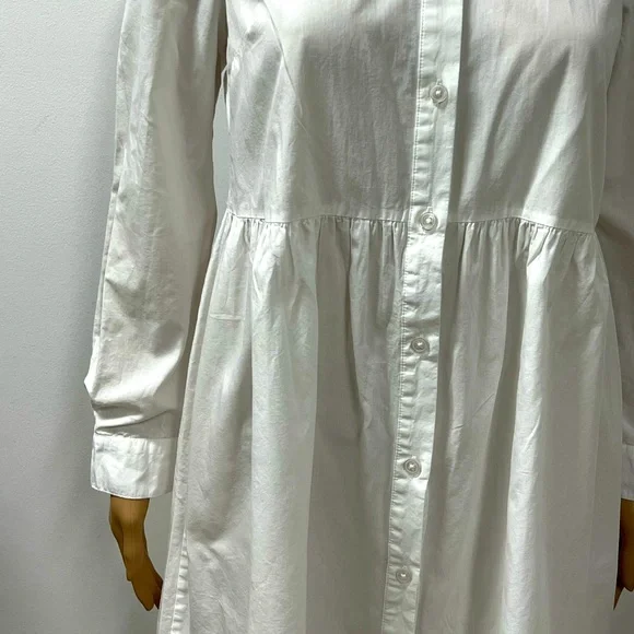 ASOS Womens White Button Down Shift Dress Cotton Size 8 - 10 Brand New - Picture 3 of 8